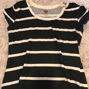 Black and off white tee
